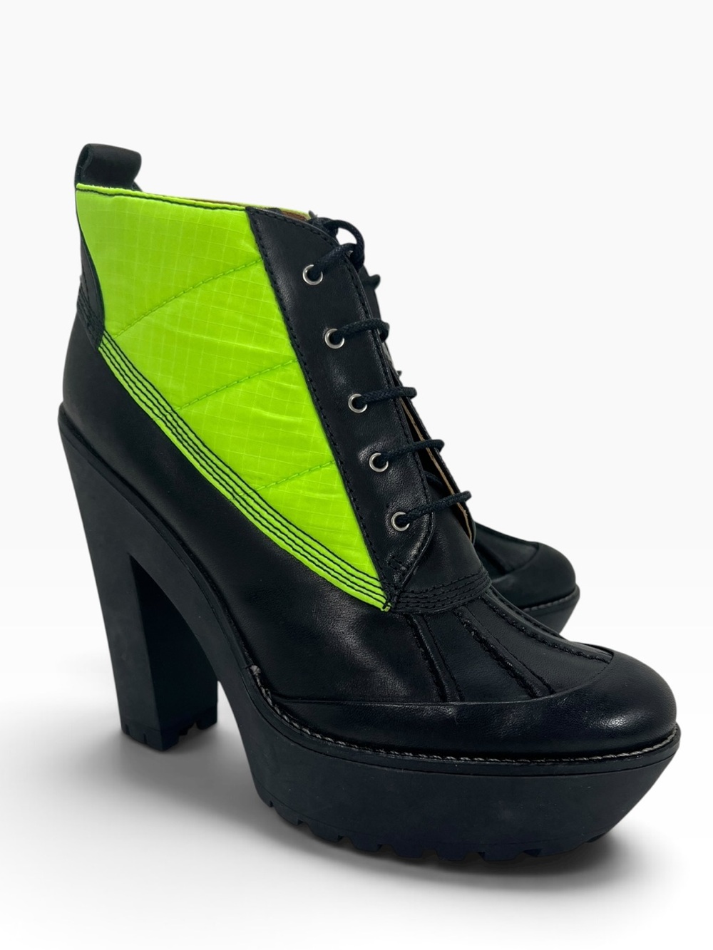 Polo Ralph Lauren Hester Platform Duck Boots in Black/Neon Green